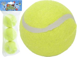 Balles de tennis jouet pour chien jaune 3 pièces en sac rapporter