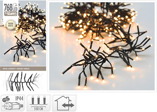 Clusterverlichting 768 LED kerstverlichting warm wit 5.5 meter IP44