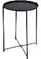 Bijzettafel metaal rond zwart 35x47 cm - industriële woonaccessoire