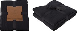 Plaid deken gewatteerd antraciet - grote fleece deken 200x220cm
