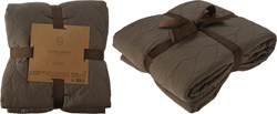 Plaid deken gewatteerd taupe - grote zachte polyester plaid 200x220cm