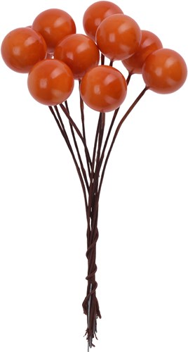 Deco prikker speelgoed appel en bessen oranje karton decoratie