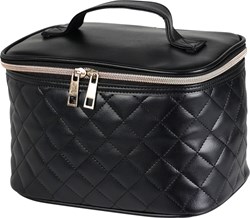 Beauty bag aspect cuir motif losange noir sac maquillage jouet carton