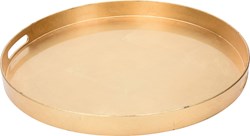 Dienblad rond goudkleurig 46x4cm luxe serveerblad tafelaccessoire