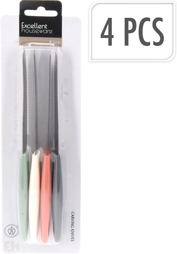 Excellent Houseware broodmes set - roestvrijstaal keukenmessen 4 stuks