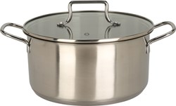 Casserole jouet en acier inoxydable avec couvercle en verre - jeu de cuisine éducatif 22cm