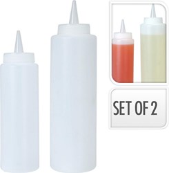 Garneerfles keuken set van 2 PE transparant multi