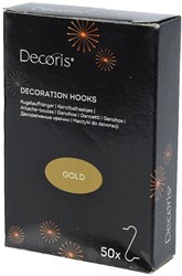 Cilgro kerstbalhaakjes goud 50 stuks metaal kerstversiering