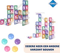 Coblo speelgoed magnetische tegels pastel marblerun / knikkerbaan 100 stuks-3