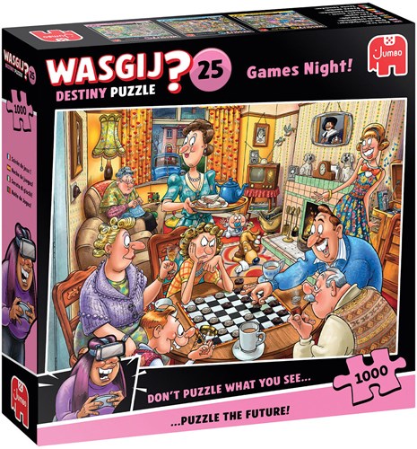 Jumbo puzzle Wasgij Destiny Soirée jeux - 1000 pièces cartoon