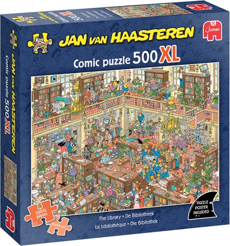 Jumbo legpuzzel Jan van Haasteren XL De Bibliotheek 500 stukjes puzzel