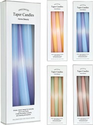Dinerkaars pastel gradient kleuren set van 4 stuks asorti kaarsen
