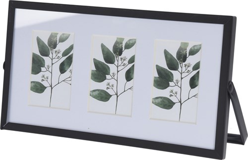 Fotolijst metaal zwart 22x12x1cm decoratief speelgoed