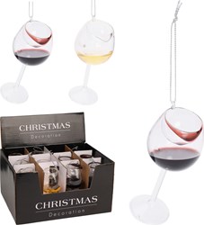 Hangdeco Wijnglas 10cm 2 assorti