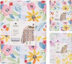 Koopman tafelkleed linnen look bloemen 180x130cm multicolor decoratie
