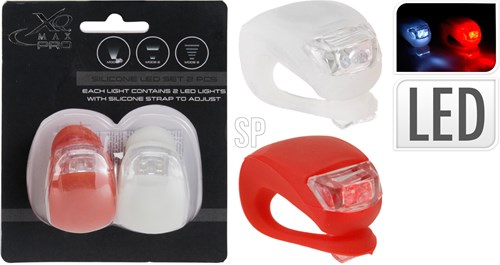 Fietslamp set LED 2 stuks zwart - Veilig fietsen verlichting