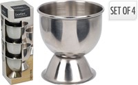 Koopman eierdoppen set - RVS eierdopjes 4 stuks wit tafelaccessoire