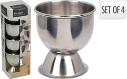Koopman eierdoppen set - RVS eierdopjes 4 stuks wit tafelaccessoire