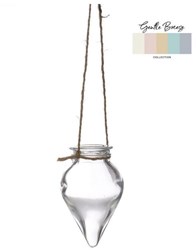 Vase suspendu en verre décoration Breeze Ø6xH31cm transparent