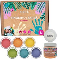 Kneta peinture au doigt pastel vegan - 6 couleurs lavables enfants