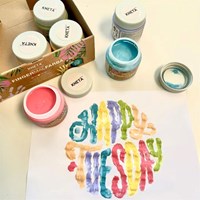 Kneta peinture au doigt pastel vegan - 6 couleurs lavables enfants-3