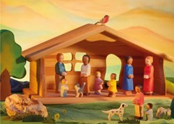 Ostheimer houten figuur dochter II speelgoed pop multicolor