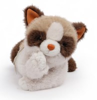 One Love peluche chat - doudou doux caramel brun et crème-2