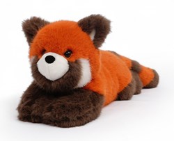 One Love knuffel rode panda Rusty - zachte pluche knuffeldier oranje bruin
