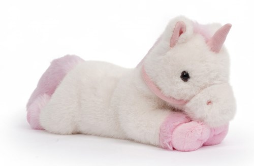 One Love knuffel eenhoorn - zachte pluche speelgoed roze wit-2