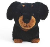 One Love knuffel teckel Pumpkin zwart bruin - zachte pluche hond-3