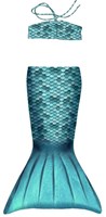 Kuaki set sirène tout-petit turquoise XS - queue de nage pour enfants-3