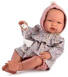 Asi babypop Maria 43cm - pop met roze kleding en zacht lijfje