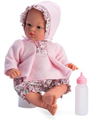 Asi pop babypop 36cm roze bloemen kleding - speelgoedpop