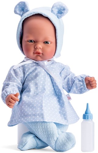 Asi pop babypop 30cm blauw met schattige oortjes - speelgoedpop