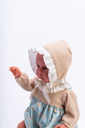 Asi babypop Leo 36cm - blauwe en beige kleding poppen speelgoed