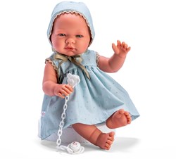 Asi babypop Maria 43cm blauw groene jurk poppen speelgoed