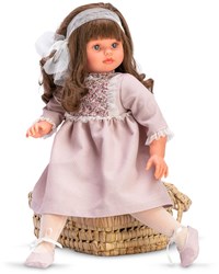 Asi babypop Pepa 57cm - poppen speelgoed - oudroze kleding