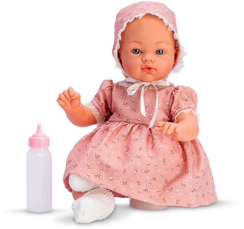 Asi babypop Koke 36cm - poppen speelgoed roze jurk