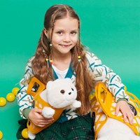 Orange Toys knuffel kat Milo wit 35 cm pluche speelgoed-2