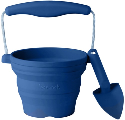 Scrunch speelgoed zaadpotje spade blauw siliconen strand tuin