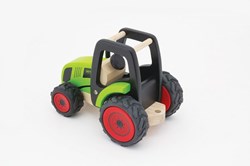 Harlekijn houten tractor speelgoed - zwart - duurzaam boerderijvoertuig