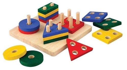 PlanToys Houten Speelgoed Geometrisch Sorteerbord