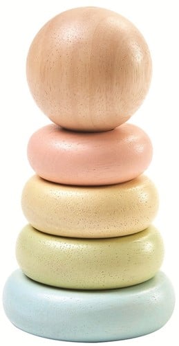 PlanToys Houten Speelgoed Mijn eerste stapelring - Pastel