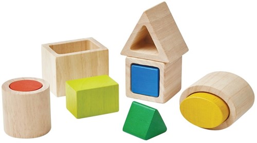 PlanToys Houten Speelgoed Geo matching blokken