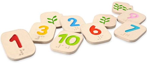 Plan Toys houten braille nummers 1-10