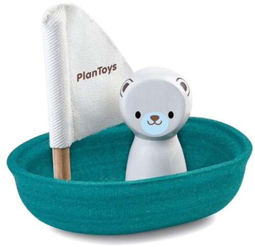PlanToys Houten Speelgoed Zeilboot-Polaire Beer