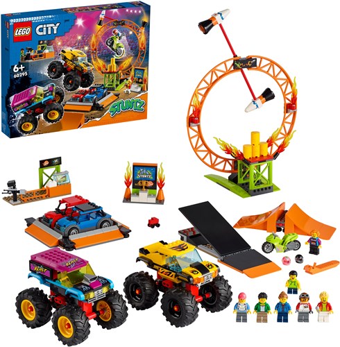 LEGO City stuntshow arena bouwset - stuntmotor en monstertrucks-2