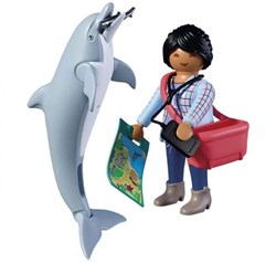 Playmobil dierentuin speelset dolfijn en bezoeker - fantasierijk speelgoed