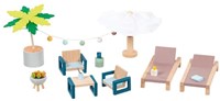 Goki ensemble de meubles d'extérieur en bois pour maison de poupée - mobilier de jardin-2