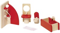 Goki salle de bain maison de poupée set d'accessoires en bois pour maison de poupée-2